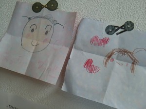 わたしの似顔絵描いてくれました