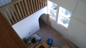 ｵﾘｼﾞﾅﾙ建具の取付中。職人泣かせのﾃﾞｻﾞｲﾝ…(笑)